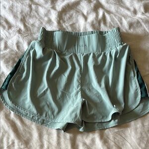 P'tula Sage and Teal Athletic Shorts with Elastic Waistband